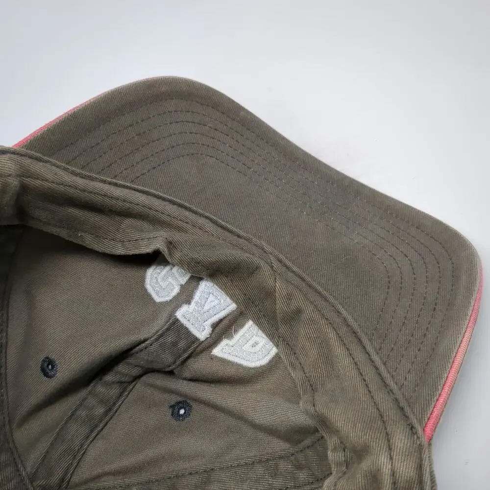 Gap Baseball Cap Brown Pink White L Adjustable Cotton Slideback Logo Hat